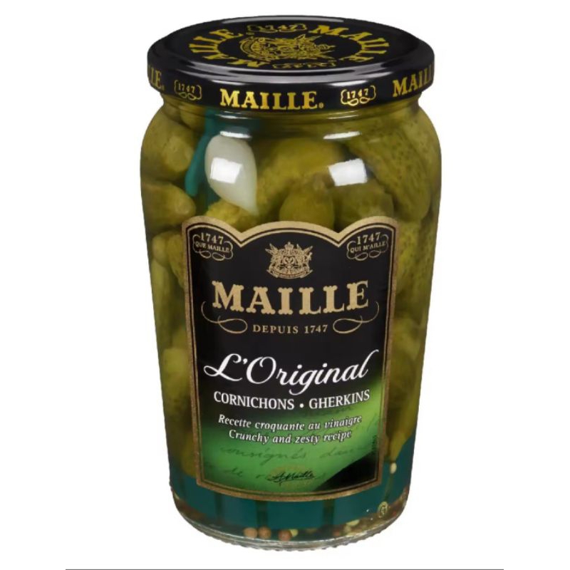 MAILLE GHERKINS Original 375g [BBF: 16/08/25] - แตงกวาดอง คุณภาพ นำเข้าจากฝรั่งเศส ขนาด375ก.