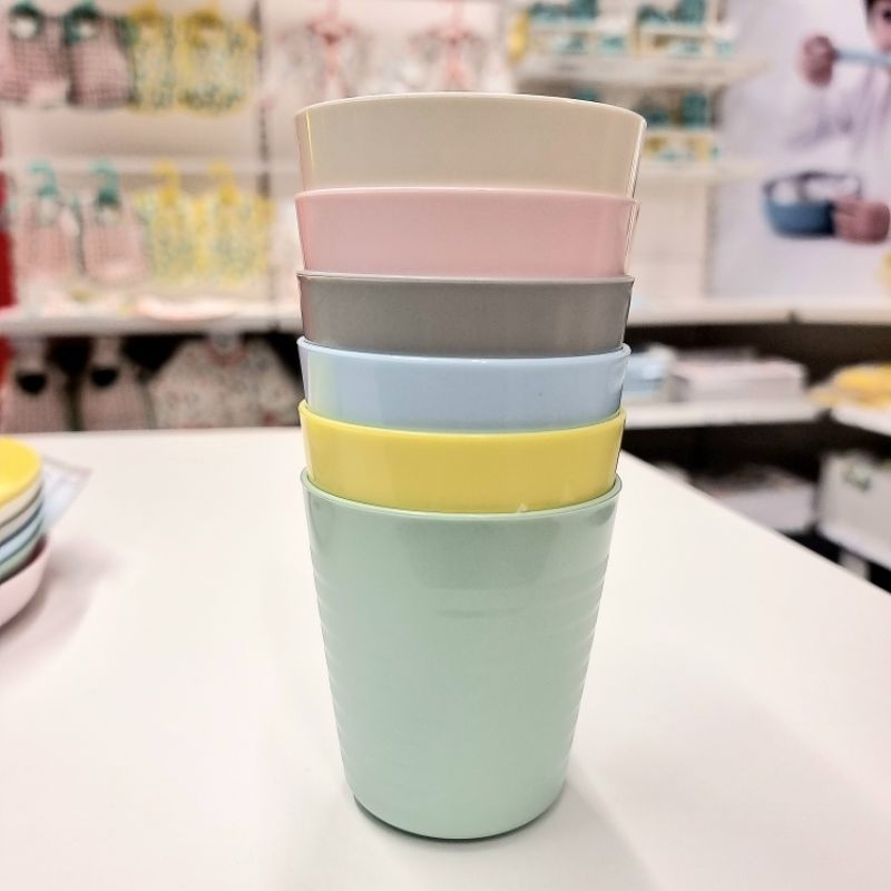 [IKEAแท้] แก้วมัค พลาสติก คละสี (6ชิ้น) ikea พร้อมส่ง