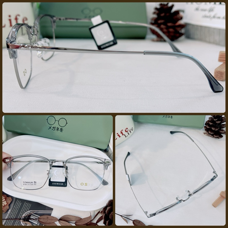 กรอบแว่นตา แว่นสายตา Titanium IP 8126 แว่นกรองแสง ออโต้ บลูบล็อค เปลี่ยนสี ตัดเลนส์สายตา - รูปที่ 6