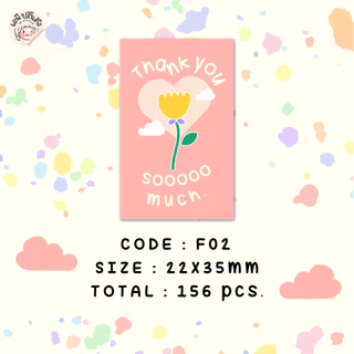 สติ๊กเกอร์ขอบคุณ thank you Flower ดอกไม้ มีให้เลือก 6 แบบ
