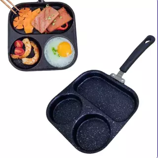 กระทะทอดไข่ดาว ไข่เจียว 3 หลุม เคลือบNon-Stick กระทะทำอาหารเช้า T-223