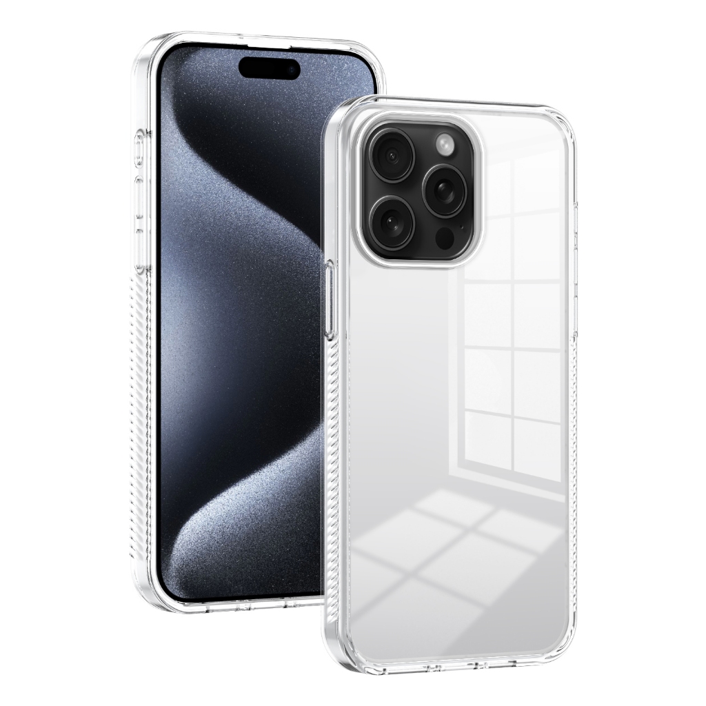 Case for ip16 16pro 16Plus 16pro max ip 17 17pro 17air 17pro max เคสหลังแข็งขอบใสพลาสติก กันกระแทกกั