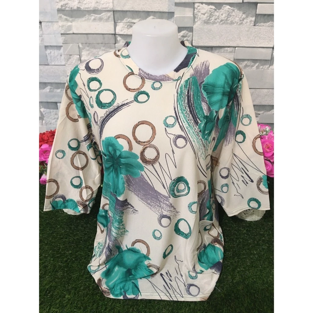 เสื้อยืดผู้หญิง ลายดอก แขนสั้น คอกลม อก40-44นิ้ว รุ่น0054 thumbnail 3
