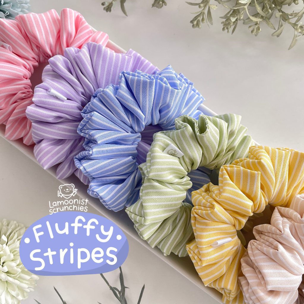 Lamoonist scrunchies • Fluffy • Stripes