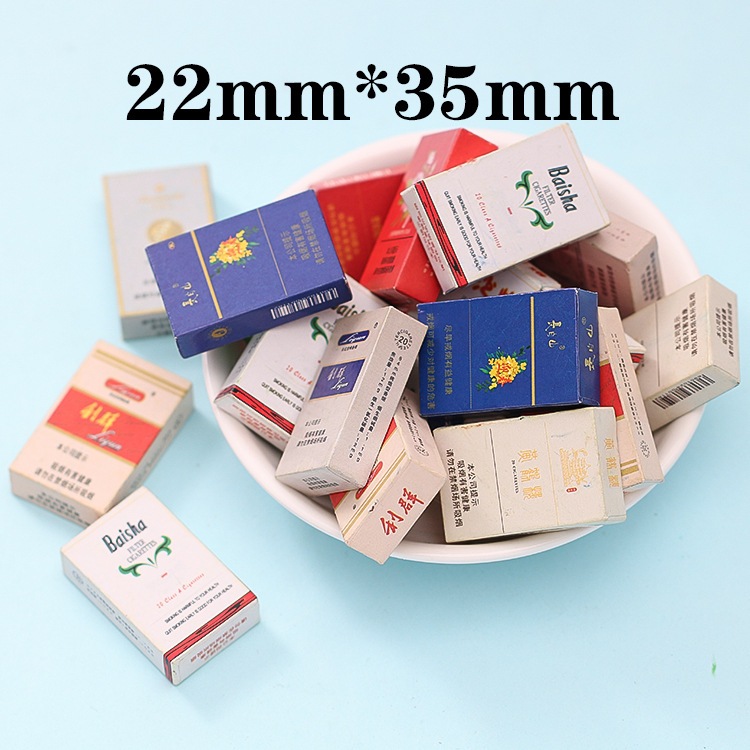 J022 กล่องบุหรี่งานจิ๋ว ของเล่น ของสะสม แพคละ 10 ชิ่้ื้น