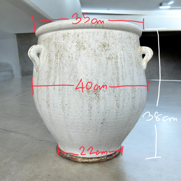Flowerpot กระถางดินเผาทรงโอ่ง  วินเทจสไตล์ มีหู 3 หู ขนาด 40 x 38 cm. ราคา ถูกที่สุด ดีลบีเคเค แกลเลอรีภาพที่ 4
