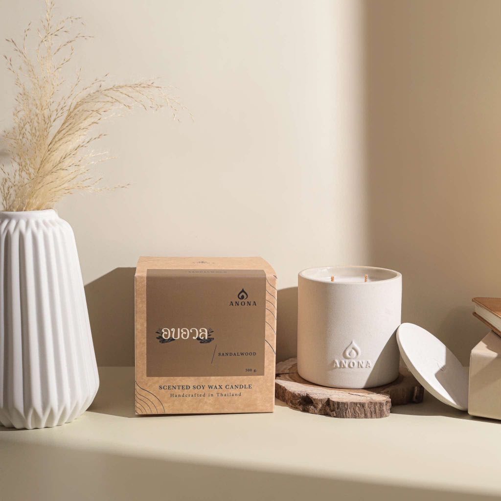 ANONA Thailand| เทียนหอมไขถั่วเหลืองกลิ่นอบอวล (sandalwood)