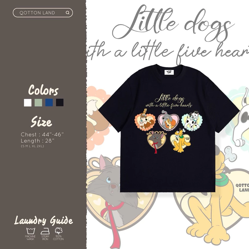 เสื้อยืดโอเวอร์ไซส์ QL ดิสนี่หัวใจ