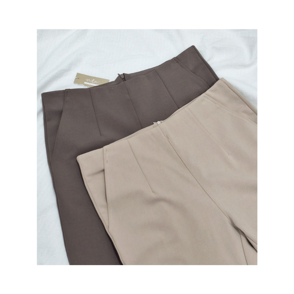 Nita Studio : RM15 กางเกงผ้าพรีเมี่ยมโรเชฟ แบรนด์ NITA ขา 8 ส่วน #RM15นิต้าแบรนด์