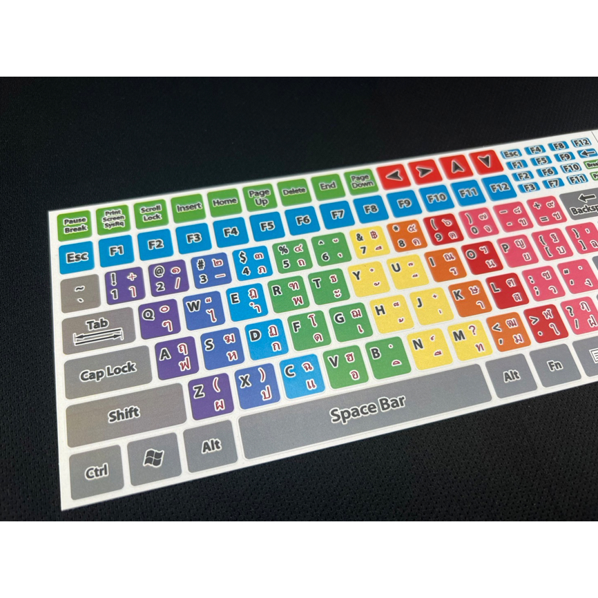 สติ๊กเกอแปะคีย์บอร์ดสำหรับฝึกพิมพิ์ดีดสี่เหลี่ยมแบบ 2 (Typewriting practice stickers, Square,Type 2)