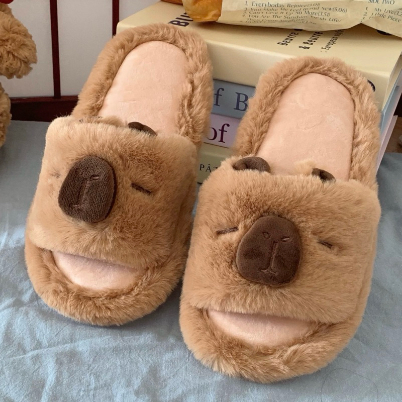 🍊รองเท้า Capybara คาปิบาร่า สลิปเปอร์ขนนุ่ม รองเท้าใส่ในห้อง รองเท้าขนนุ่ม รองเท้าน่ารัก สไตล์เกาหลี 49063