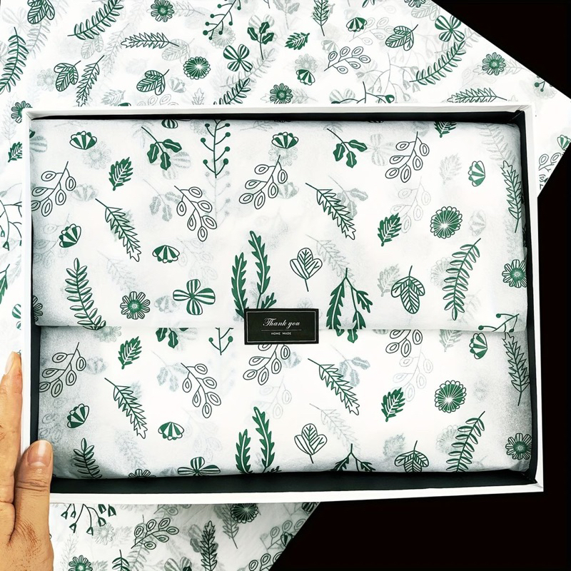 กระดาษอ่อนห่อของขวัญ ลายใบไม้  Tissue Wrapping Paper 雪梨纸