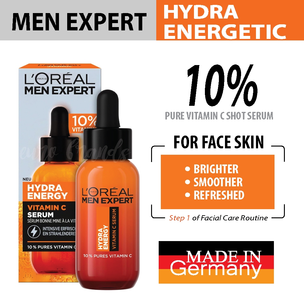 Exp. 2027 L'Oreal Men Expert Hydra Energetic Facial Care Routine Set Serum/Moisture'/Eye Care Made in Germany