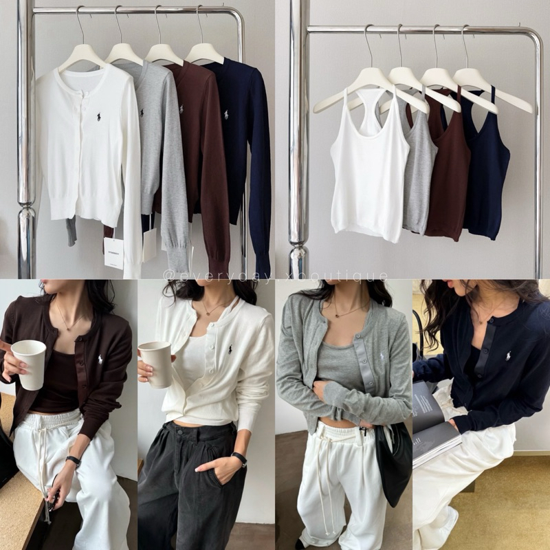 🔖𝗞𝗘𝗟𝗟𝗬 𝗞𝗡𝗜𝗧 𝗧𝗢𝗣📍เสื้อกล้ามไหมพรมทรงเว้าสวยมาก 🔖𝗥𝗔𝗟𝗣𝗛 𝗞𝗡𝗜𝗧 𝗖𝗔𝗥𝗗𝗜𝗚𝗔𝗡📍คาร์ดิแกนงานปักโลโก้ม้า สวยสร้างเรื่องมาก! onseason
