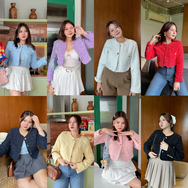 (เติมแล้ว) Blaire Blazer 💖 เบลเซอร์ผ้าทวิตสุดนุ่ม - Merrychubbyhouse