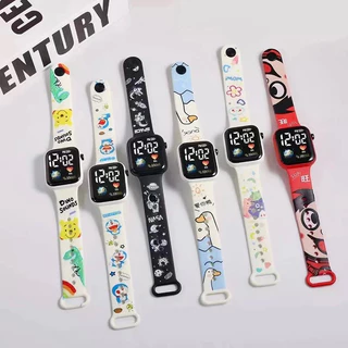นาฬิกาข้อมืออิเล็กทรอนิกส์ หน้าจอ LED ดีไซน์เรียบหรู สไตล์เกาหลี ทรงสี่เหลี่ยม เหมาะสำหรับนักเรียน และผู้ใช้ทุกเพศทุกวัย