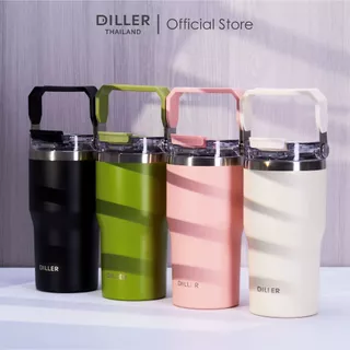 Diller Thailand Thermo Tumbler 900ml แก้วเก็บอุณหภูมิ เก็บร้อน-เย็น ฟรี! หลอดซิลิโคนปราศจากสาร BPA ฝา 2 in 1 ส่งจากกทม.
