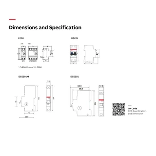 ABB RCCB type A F202A 2P 40A 30mA สำหรับ EV Charger