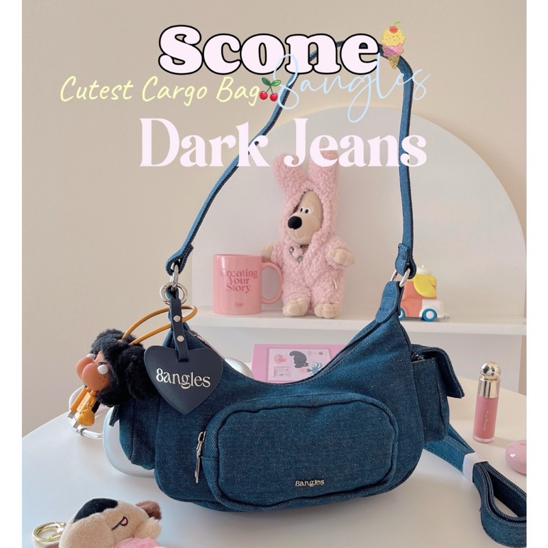 ❌ขายแล้ว❌ ซื้อมาไม่ได้ใช้ กระเป๋ารุ่น Scone 🍨🍦ทรง cargo bag size 9 นิ้ว แถมฟรีพวงกุญแจหัวใจ💖 มีให้เป
