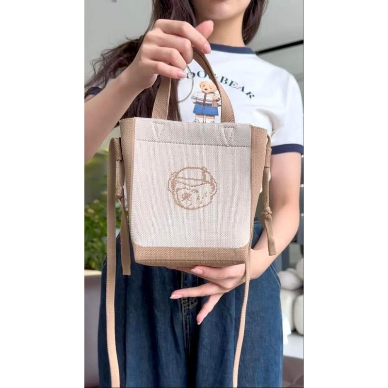GUOO BEAR กระเป๋าสะพายถุงผ้าลายดิจิตอล แบรนด์แท้ พร้อมส่ง