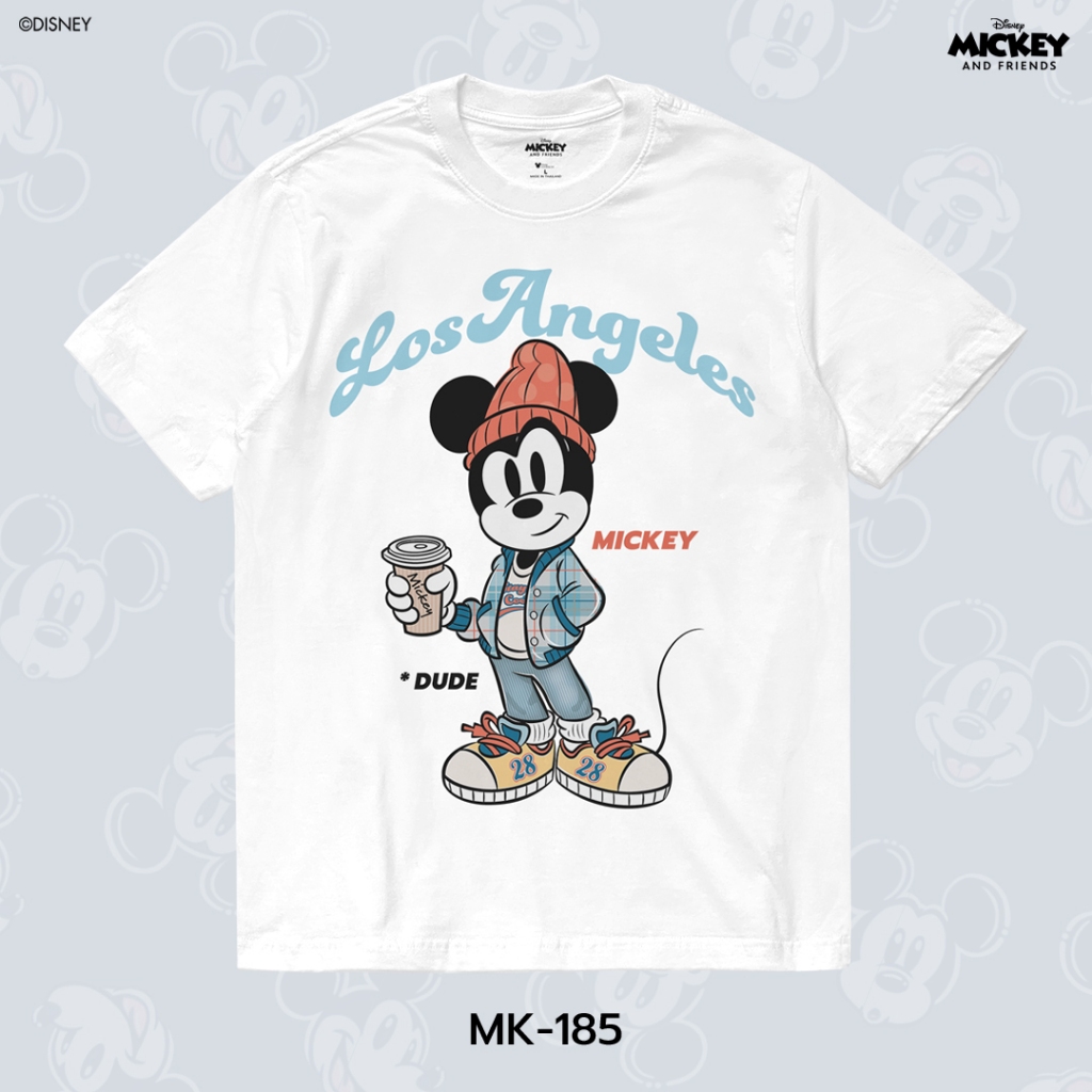 Power 7 Shop เสื้อยืดการ์ตูน Mickey Mouse  ลิขสิทธ์แท้ DISNEY (MK-185)