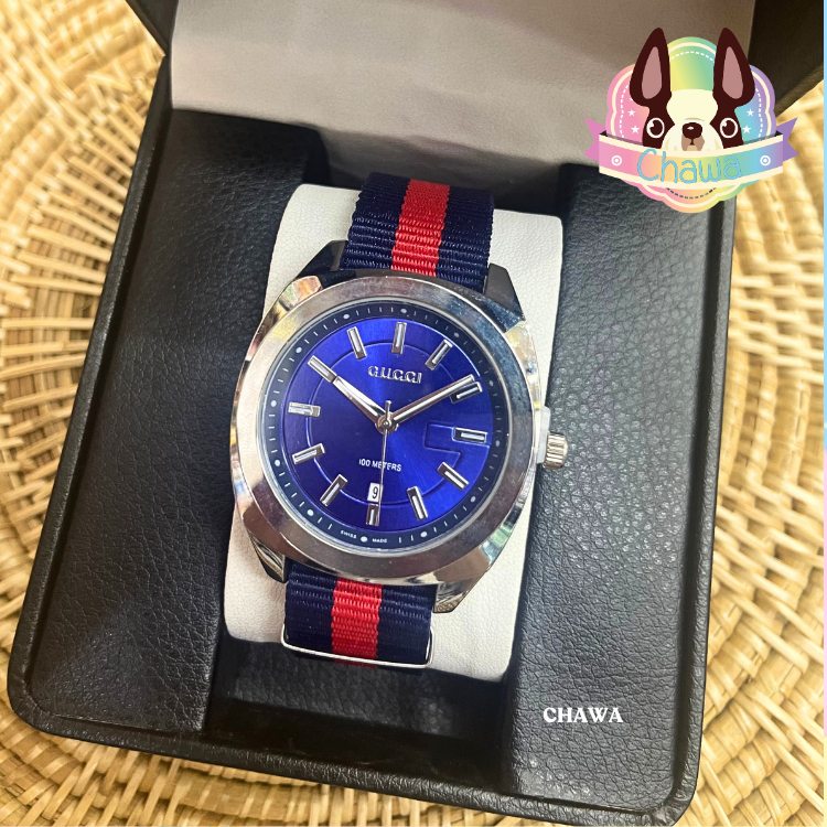 🎉🌈พร้อมส่งจากไทย นาฬิกา กุชชี หน้าปัดสวย งานดี มีทั้งสายผ้าเเละสายเหล็ก พร้อมกล่อง