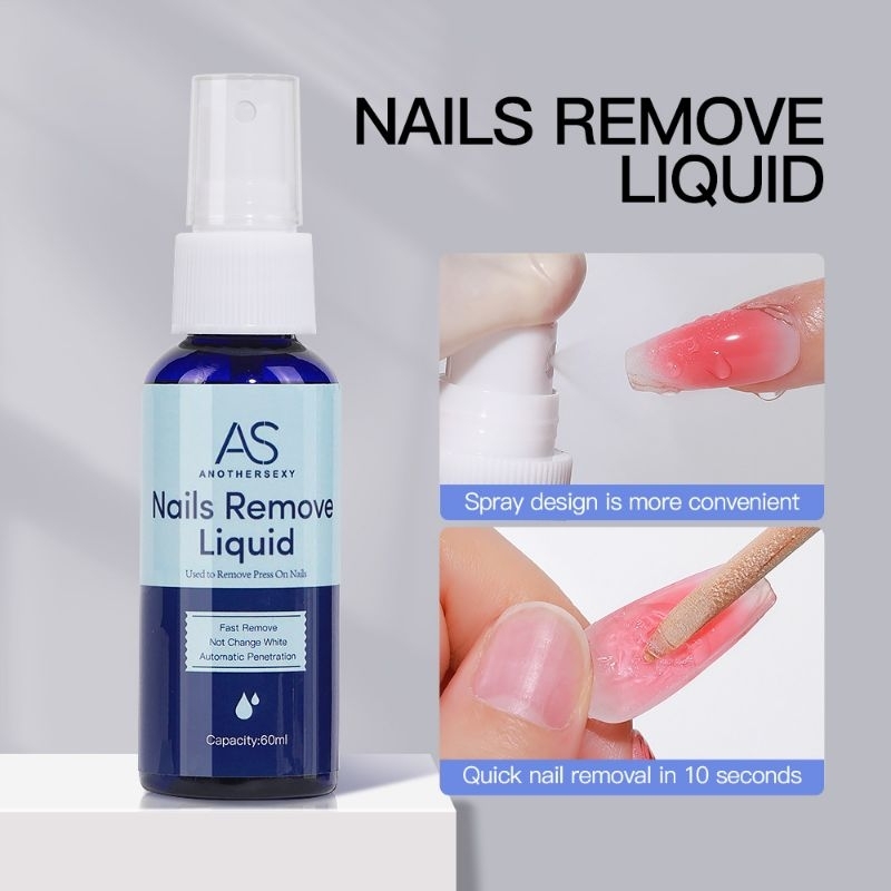 ●AS● น้ำยาถอดเล็บปลอม ถอดกาวเจล 60 ml. (ถอดได้เฉพาะกาวแข็ง)