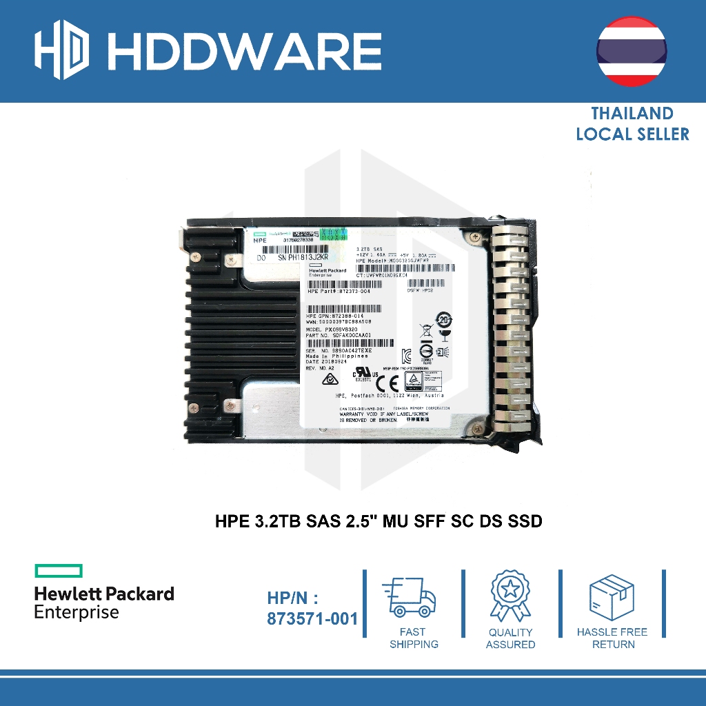 HPE 3.2TB SAS 2.5" 12G MU SFF SC DS SSD // 873571-001 // 873367-B21 // SDFAK00CAA01