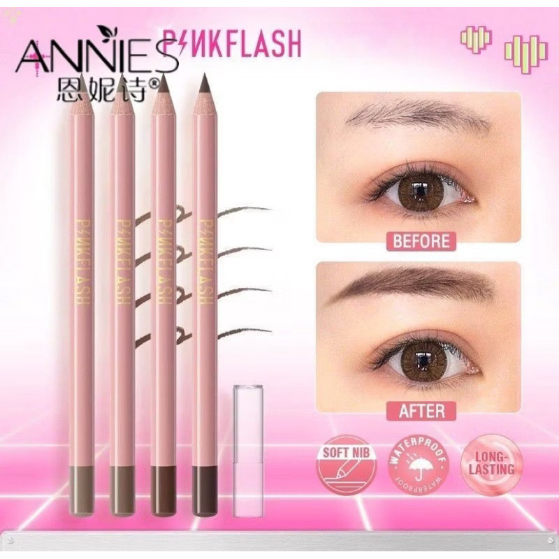 Pinkflash ดินสอเขียนคิ้ว แบบไม้ สีง่าย สุ่มเบอร์สี