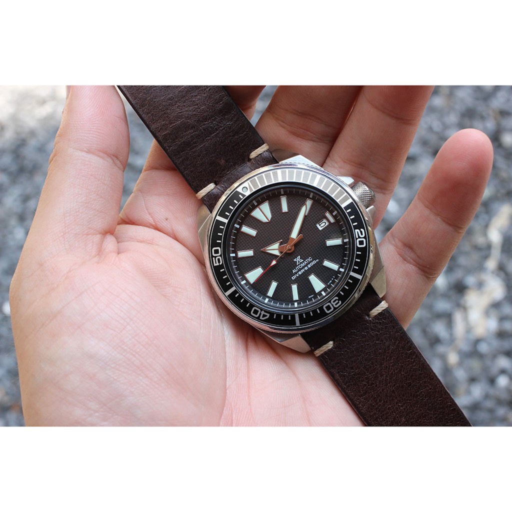 สายนาฬิกา สายหนังวัวแท้ รุ่น Italiand Handmade Dark Brown