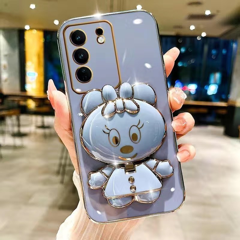 เคส สำหรับรุ่น Samsung A06 A16 มินนี่ กระจก ขาตั้ง หมุนได้ 360 องศา ฝาหลัง แบบนิ่ม น่ารัก