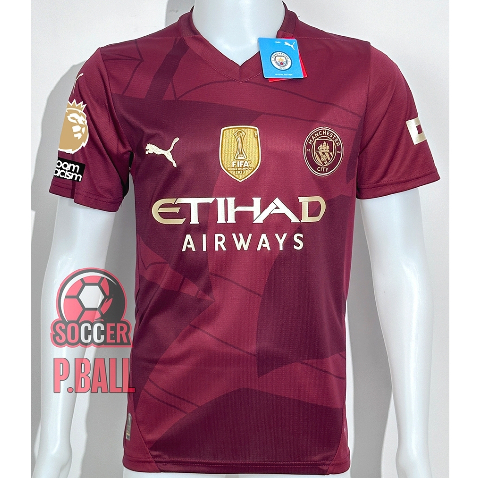 ใหม่ !! เสื้อบอล [3A] แมนซิตี้ Third ชุดสาม 2024/25 เกรดแฟนบอล ฟลูออฟขั่นพร้อมอามและเบอชื่อพรีเมียร์ลีก EPL + NoRoomA
