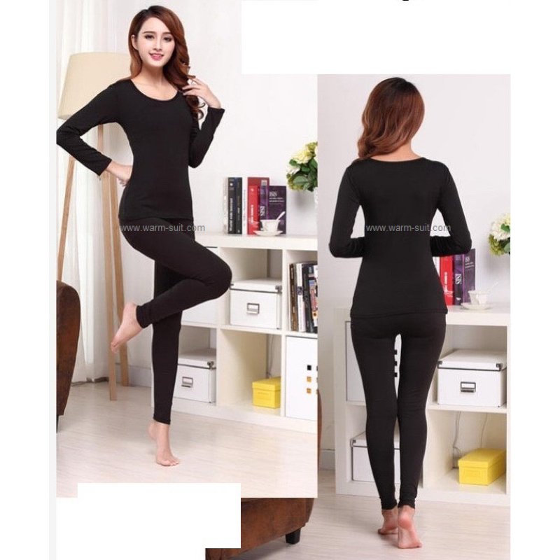 🔥พร้อมส่งในไทย ลองจอนผู้หญิง*เสื้อ+กางเกง ฮีทเทคบุผ้าเนียนนุ่มบางเบาใช้เลขตัวเดียว-10กว่าองศา(ถ้าติดลบจะมีอีก 2 รุ่นค่ะ)