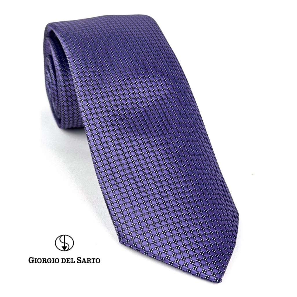 Giorgio Del Sarto Necktie 7.5 cm  Purple with Fabric Texture เนคไทสีม่วงมีเท็กเจอร์