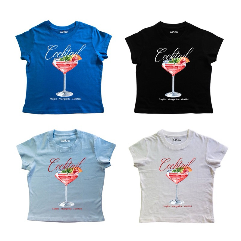 chicchi.cshop | เสื้อยืดbabytee ลายcocktail น่ารักมากก สินค้าพร้อมส่ง