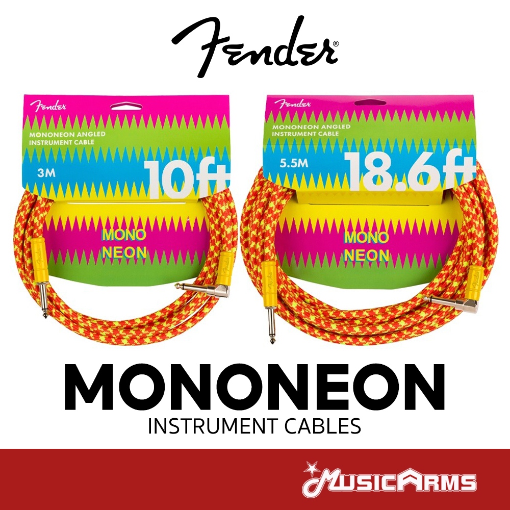 Fender MonoNeon Instrument Cables สายแจ็คกีต้าร์ 3 เมตร / 5.5 เมตร Music arms