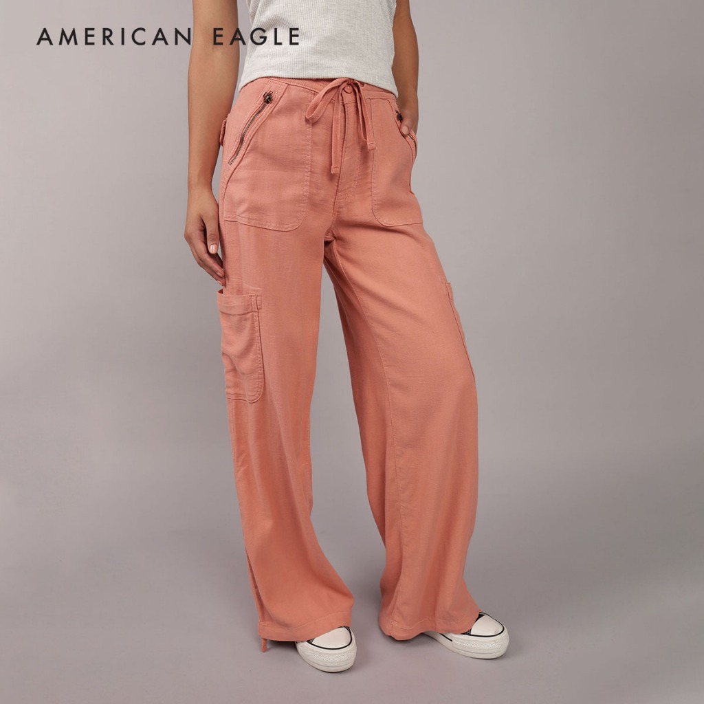 American Eagle Super High-Waisted Baggy Wide-Leg Cargo Pant กางเกง ผู้หญิง ขายาว แบ็กกี้ ไวด์เลก (NWJP 032-5132-639)