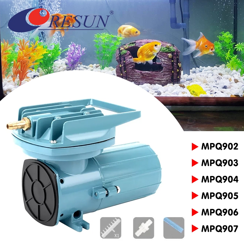 ปั๊มลม Resun MPQ 902 / 904 / 906 Air Pump DC 12VDC ปั๊มแบตเตอร์รี่ ปั๊มออกซิเจน ออกซิเจนตู้ปลา สามารถแปลงไฟบ้าน 220V