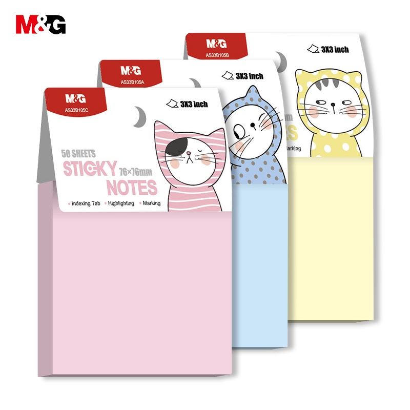 M&G YS-484 กระดาษโน๊ต สติกเกอร์ดัชนี Sticky Notes โพสอิท 76x76 มม 50หน้า