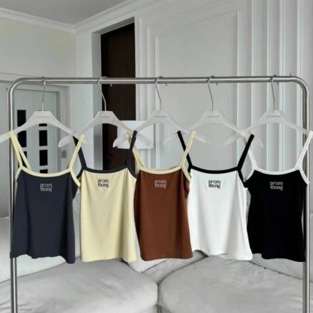 PT032 เสื้อสายเดี่ยวแต่งขอบปัก PROMTHONG
