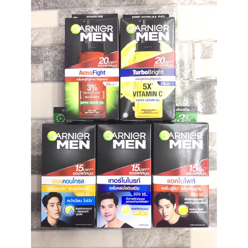 Garnier การ์นิเย่ เมน เทอร์โบไบรท์ สปอตเลส เซรั่ม เอสพีเอฟ50+ ซอง ครีมซอง Garnier 7มล.