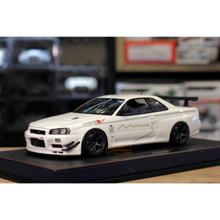 Make up Model 1/18 Skyline R34 Mines V-Spec N1 White