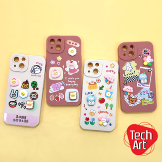 เคส Samsung เคสมือถือนิ่ม TPU กันเลนส์กล้องนูนลายการ์ตูนติดอะไหล่นูน ไข่ดาว สายรุ้ง