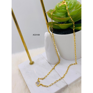 สร้อยเคลือบสีทองพร้อมจี้ AC0109