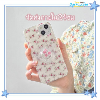 🎈จัดส่งภายใน24ชม🎈เคส for iPhone 11 14 Pro Max Case for iPhone 12 13 ป้องกันการตก การป้องกัน พร้อมขาตั้ง หวานสวย ดอกไม้