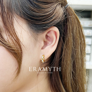 Eramyth jewelry: ต่างหู ดีไซน์ โซ่ ฝังเพชรสวิสCZ (Silver 925) รัหส SH-0219-R01 พร้อมส่ง