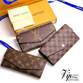 LV Long Wallet / LV Sarah Wallet Monogram Canvas กระเป๋าสตางค์ใบยาวแบรนด์ดัง สวยหรูดูแพง สีและลายคลาสสิค