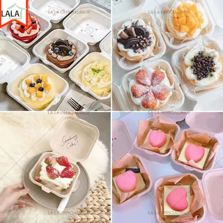 แพ็ค50ชิ้น🍰กล่องเค้กมินิมอล บรรจุของร้อนได้ เกาหลี กล่องชีสเค้ก บอร์เกอร์ ชานอ้อยFood Grade 2 สี เข้าเตาอบได้ 120 °C(TH)