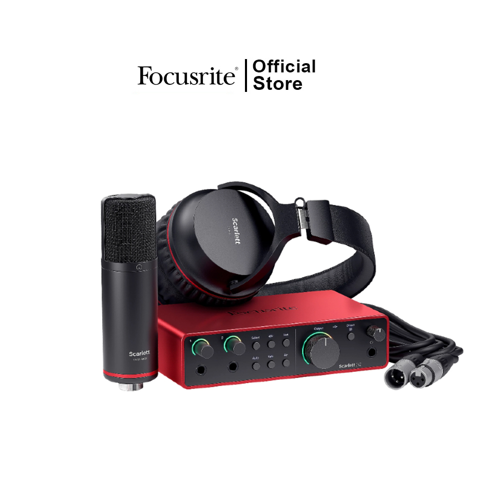 Focusrite Scarlett 2i2 Studio (Gen 4) ชุดบันทึกเสียง audio interface ไมค์โครโฟน หูฟังมอนิเตอร์