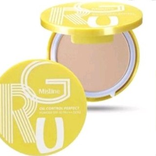 MISTINE GRU OIL CONTROL PERFECT POWDER SPF 30 PA++ GEN2 แป้งมิสทีน กรู ออยล์ ปกปิดเรียบเนียน กันน้ำ กันเหงื่อ